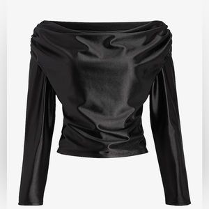 Satin Draped Shoulder Top Size XL